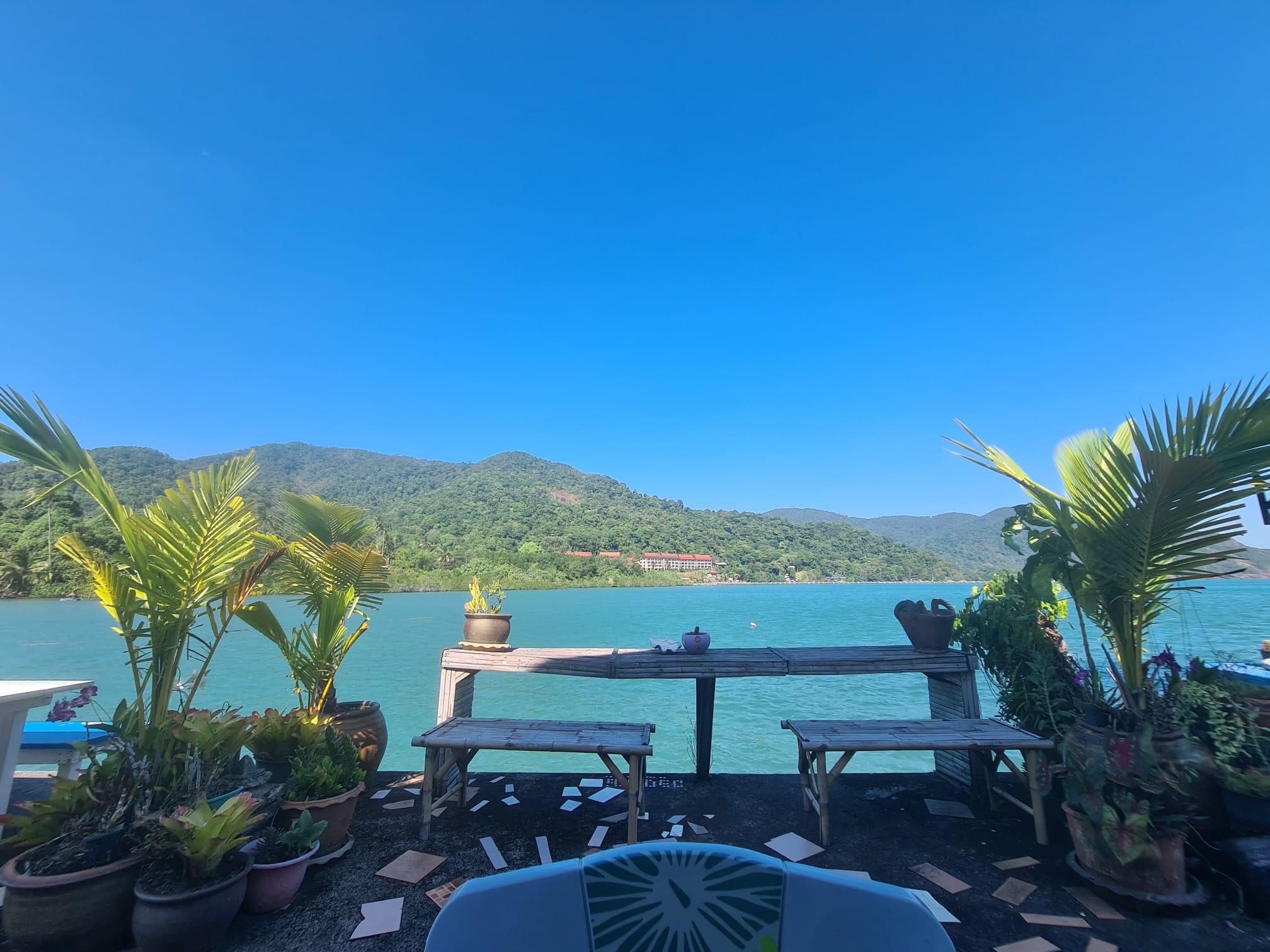 Exceptional Waterfront Property in Bang Bao – Unique Investment Opportunity in Koh Chang Bang Bao pier view from exclusive waterfront property in Koh Chang
